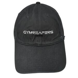 Gymreapers Slideback Baseball Cap Black One Size Adjustable Embroidered 6 Panel